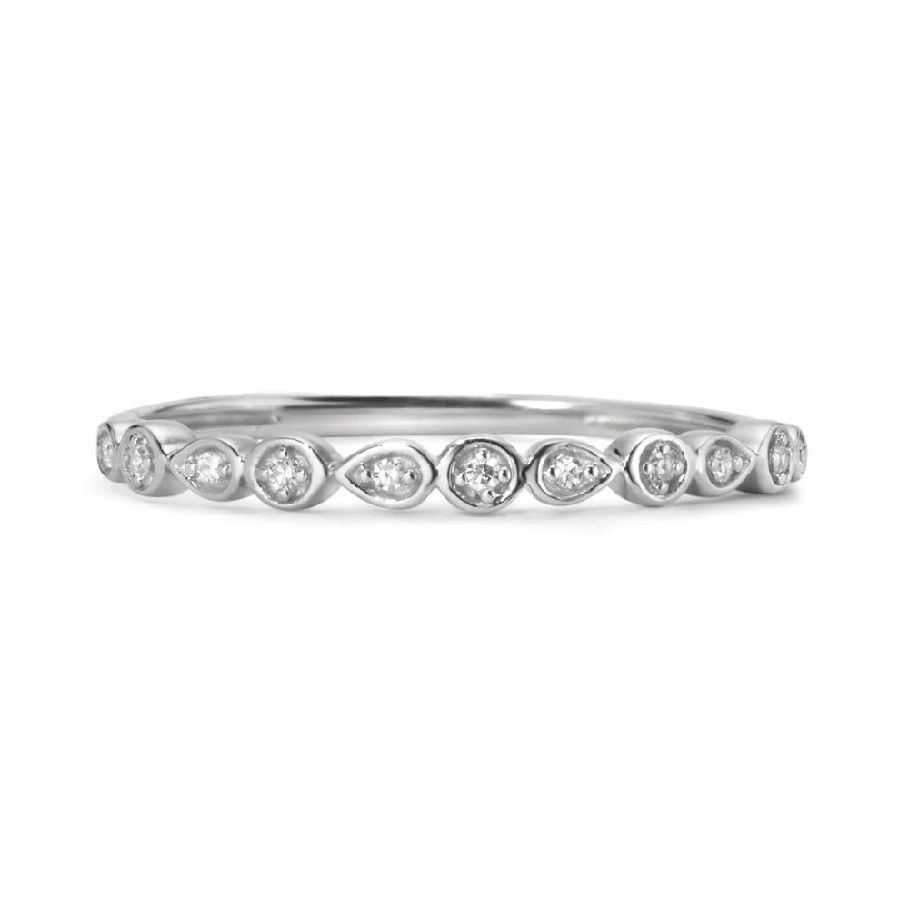 Anello Oro bianco 750/18 carati Diamante 0.035 ct, 11 pietra, w-si - Image 2