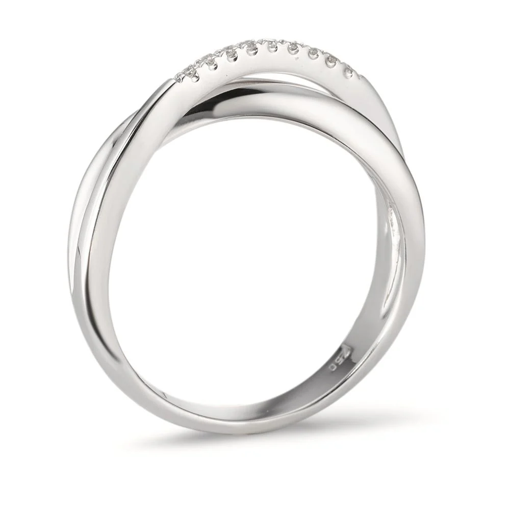 Anello Oro bianco 750/18 carati Diamante 0.05 ct, 9 pietra, w-si - Image 3