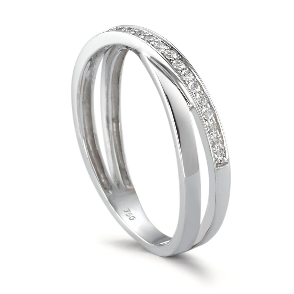 Anello Oro bianco 750/18 carati Diamante 0.10 ct, 21 pietra, w-si - Image 2
