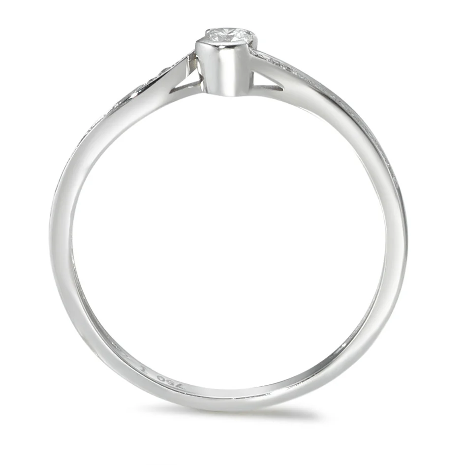 Anello Oro bianco 750/18 carati Diamante 0.15 ct, 21 pietra, w-si - Image 2