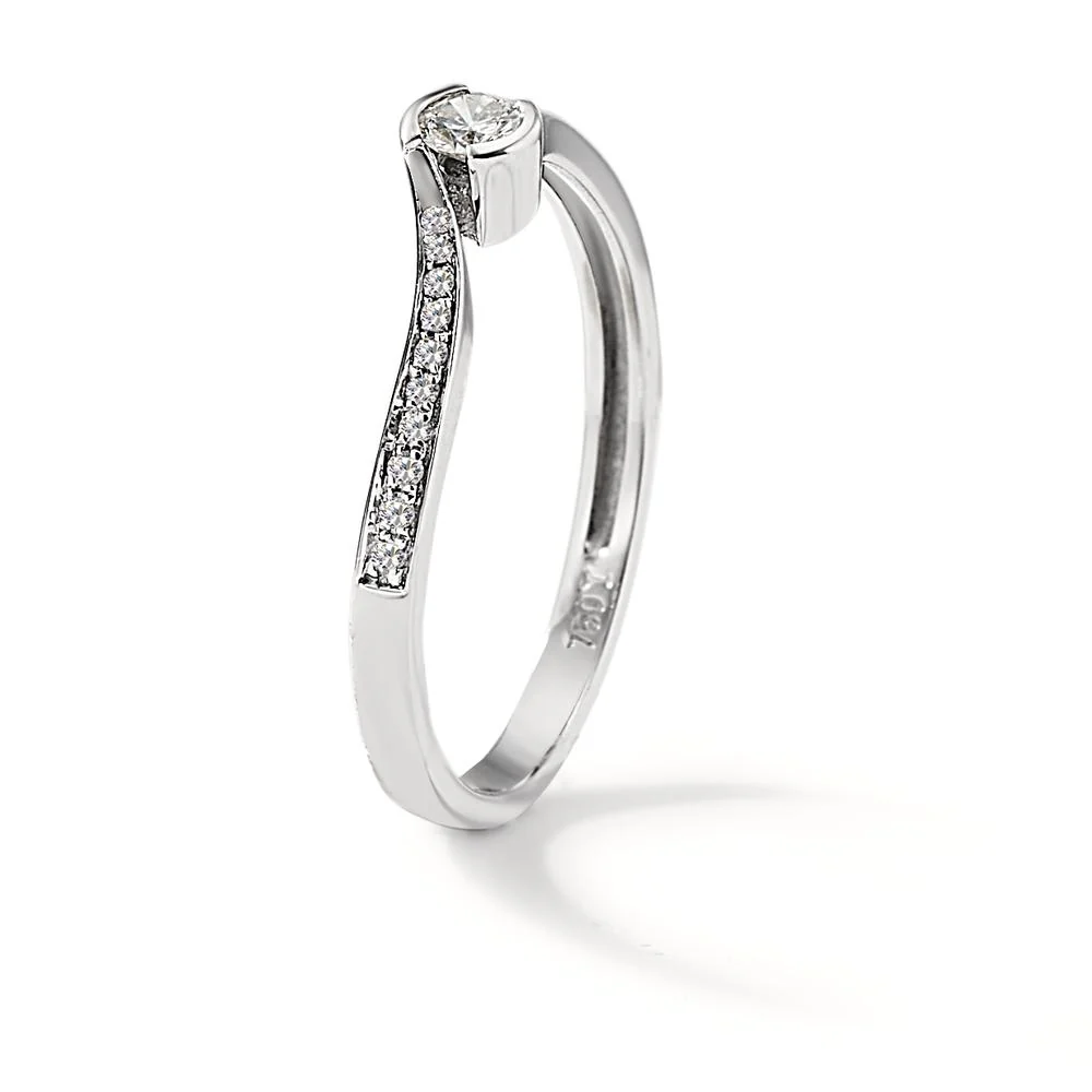Anello Oro bianco 750/18 carati Diamante 0.15 ct, 21 pietra, w-si - Image 3
