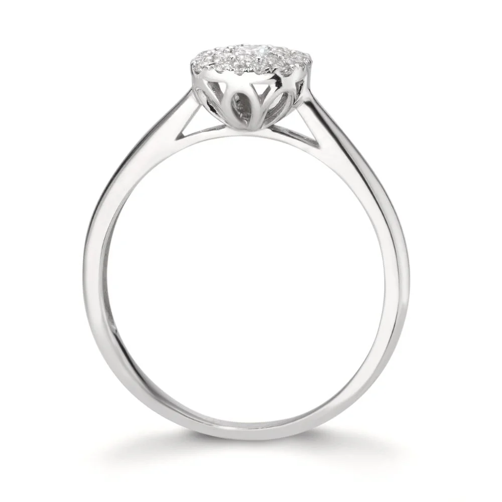 Anello Oro bianco 750/18 carati Diamante 0.23 ct, 25 pietra, w-si - Image 2
