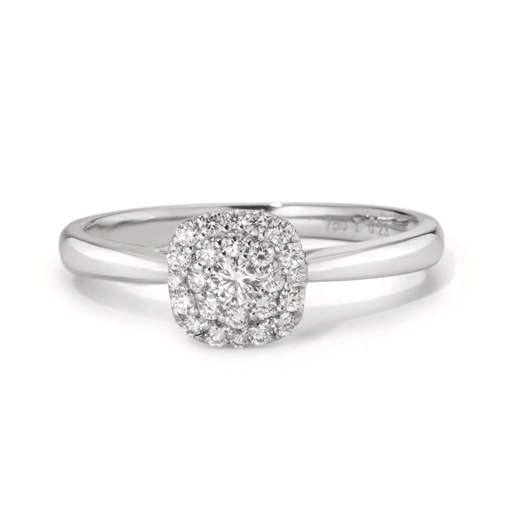Anello Oro bianco 750/18 carati Diamante 0.23 ct, 25 pietra, w-si - Image 3