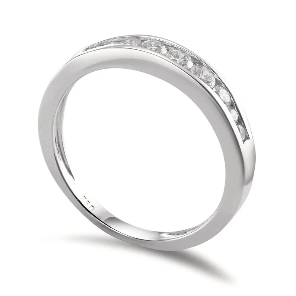 Anello Oro bianco 750/18 carati Diamante 0.35 ct, 9 pietra, w-si - Image 3