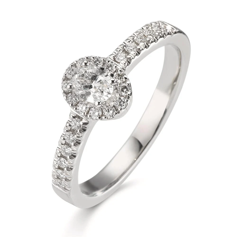 Anello Oro bianco 750/18 carati Diamante 0.37 ct, w-si