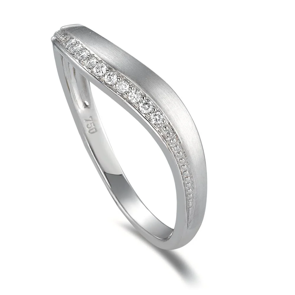 Anello Oro bianco 750/18 carati Diamante bianco, 0.05 ct, 10 pietra, [Brillant], w-si - Image 3