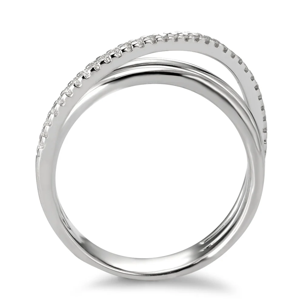 Anello Oro bianco 750/18 carati Diamante bianco, 0.14 ct, 33 pietra, [Brillant], w-si - Image 2