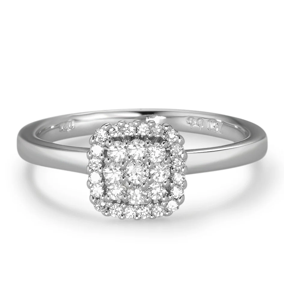 Anello Oro bianco 750/18 carati Diamante bianco, 0.25 ct, 29 pietra, [Brillant], w-si - Image 3