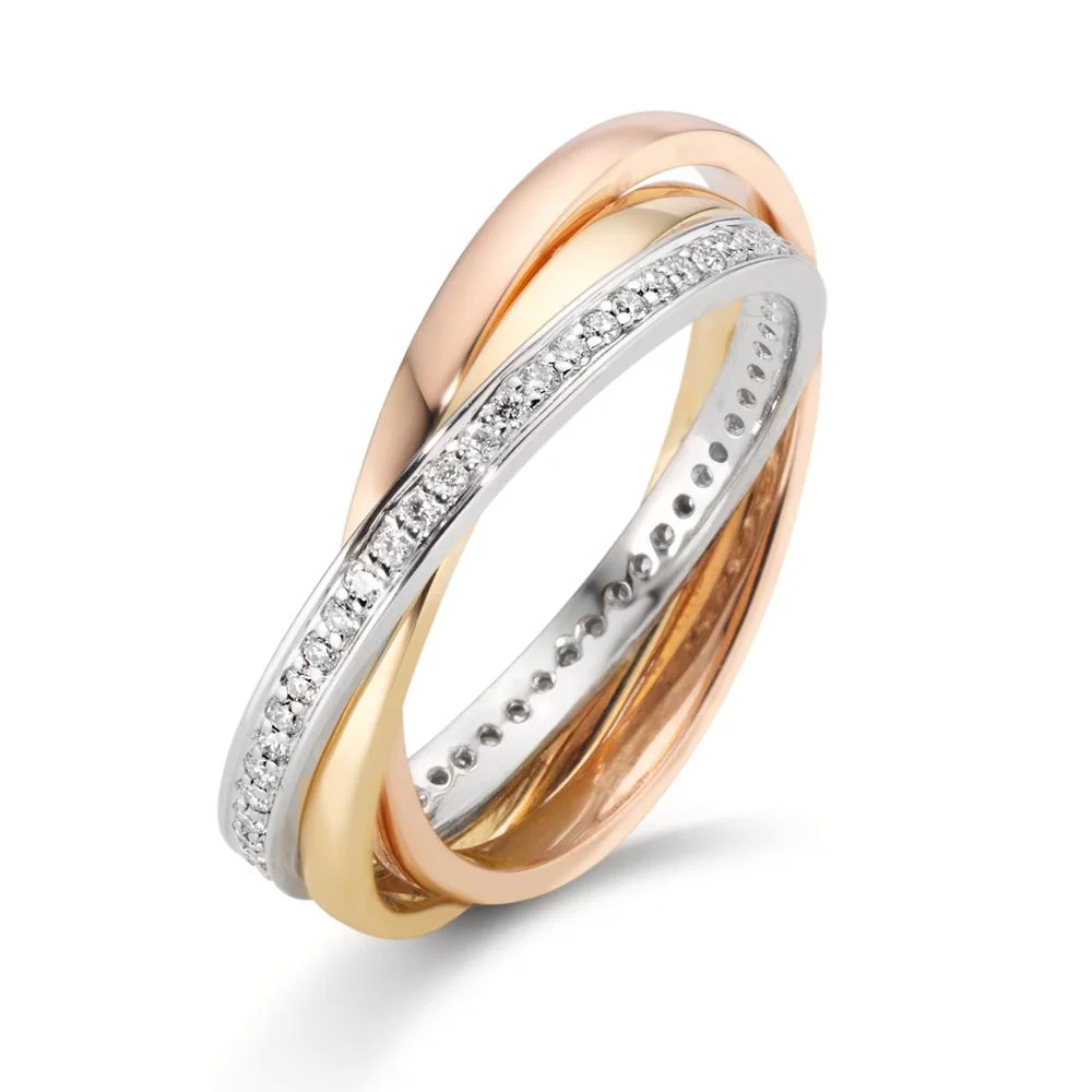 Anello Oro bianco 750/18 carati, Oro giallo 750/18 carati, Oro rosso 750/18 carati Diamante 0.24 ct, w-si