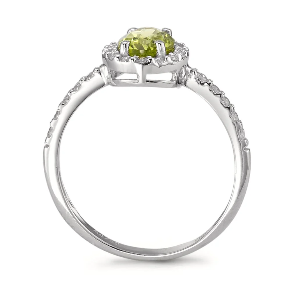 Anello Oro bianco 750/18 carati Peridoto, Zirconia bianco Ø10 mm - Image 2