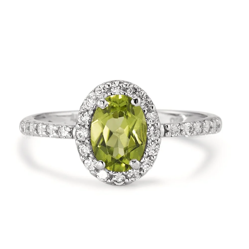 Anello Oro bianco 750/18 carati Peridoto, Zirconia bianco Ø10 mm - Image 3