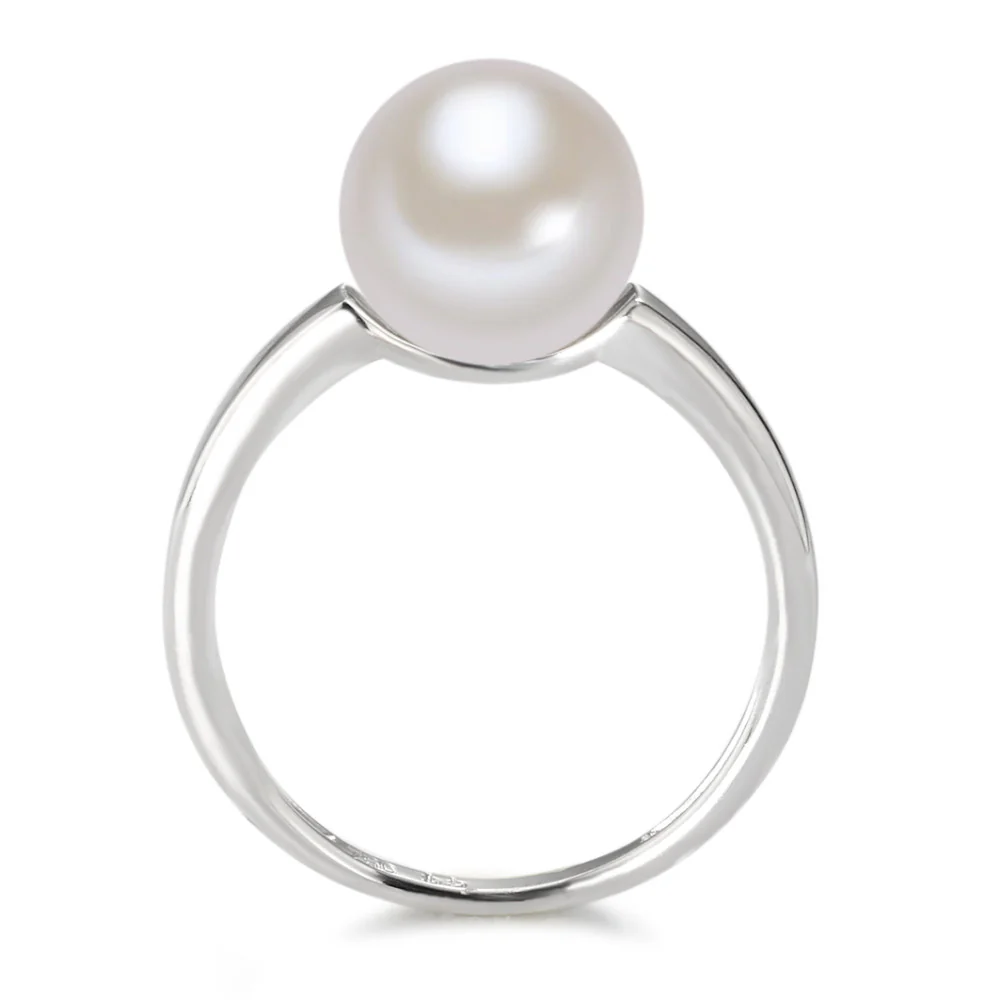 Anello Oro bianco 750/18 carati Perla coltivata d'acqua dolce bianco, 9 mm - Image 2