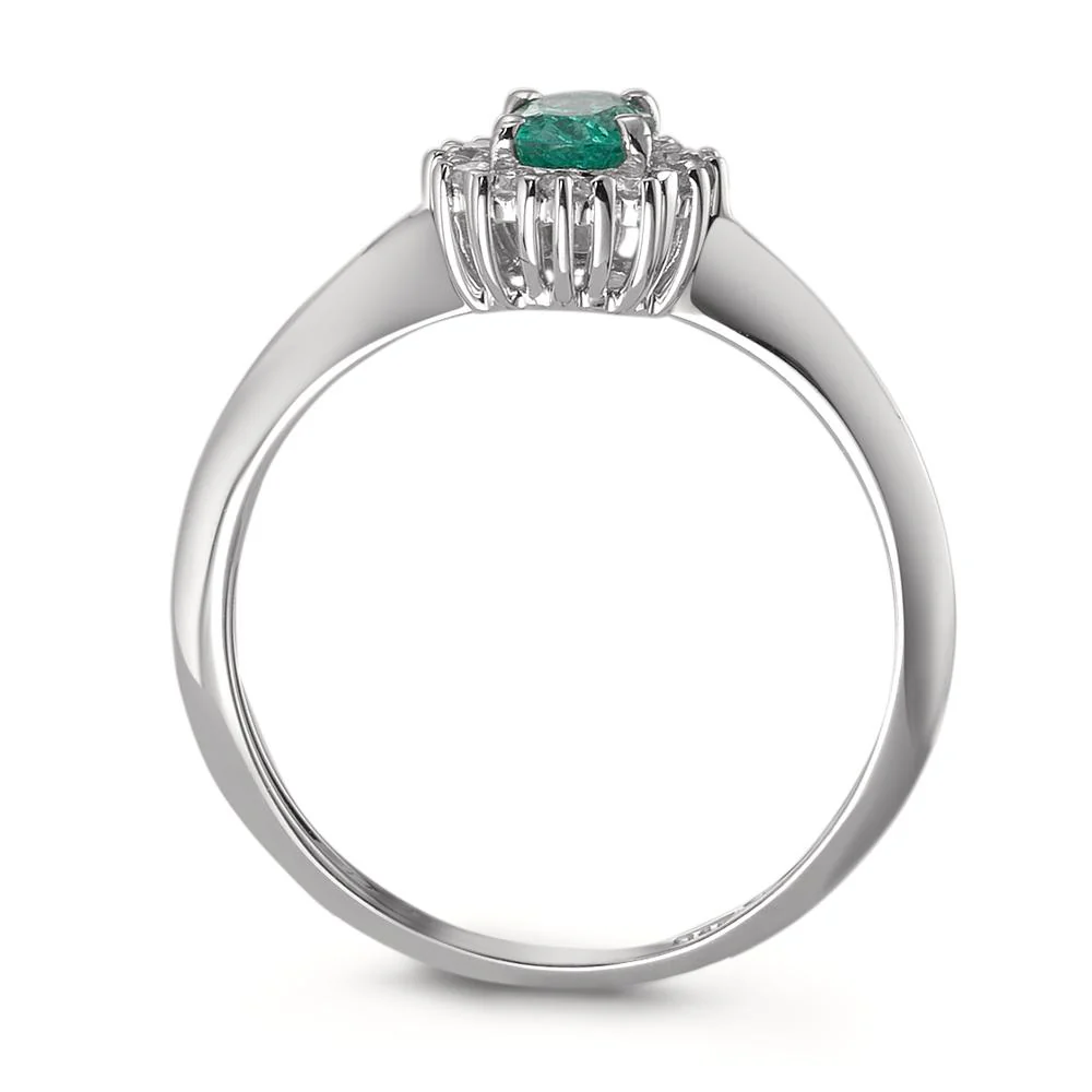 Anello Oro bianco 750/18 carati Smeraldo 0.40 ct, Diamante 0.18 ct, w-si - Image 3