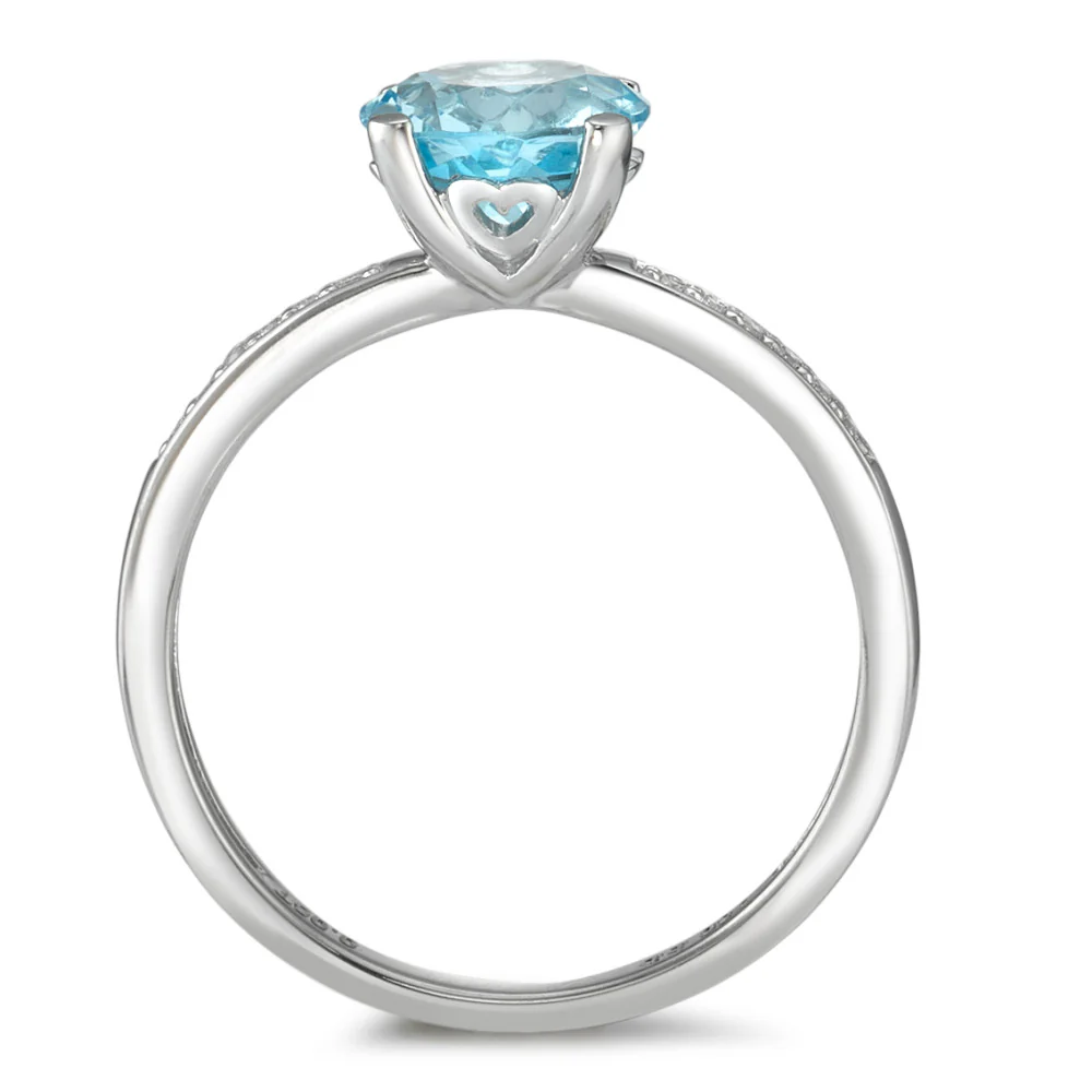 Anello Oro bianco 750/18 carati Topazio blu - Image 2