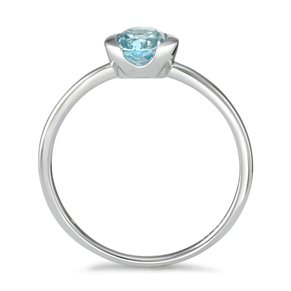 Anello Oro bianco 750/18 carati Topazio blu - Image 2