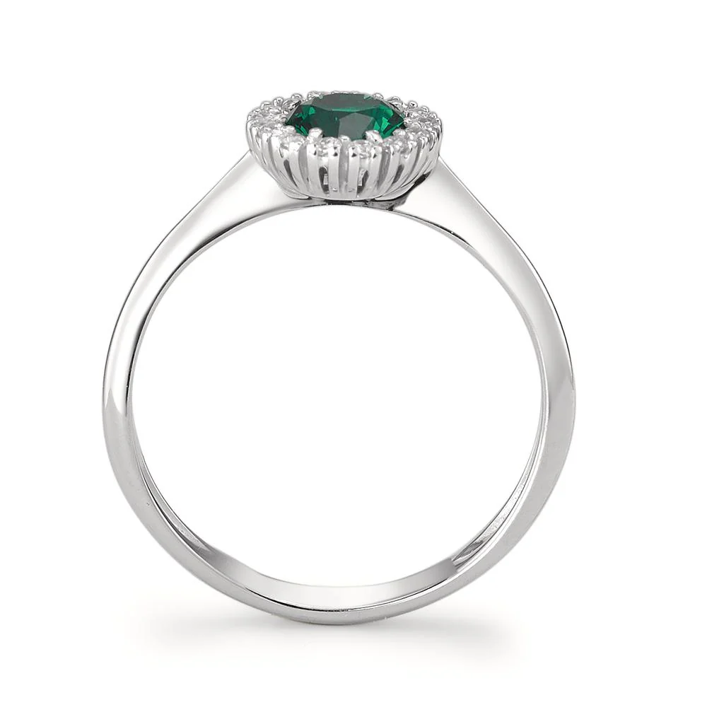 Anello Oro bianco 750/18 carati Zirconia verde Ø7.5 mm - Image 2