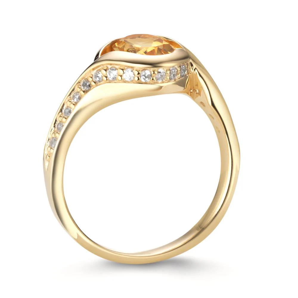 Anello Oro giallo 375/9K Citrino, Zirconia - Image 3