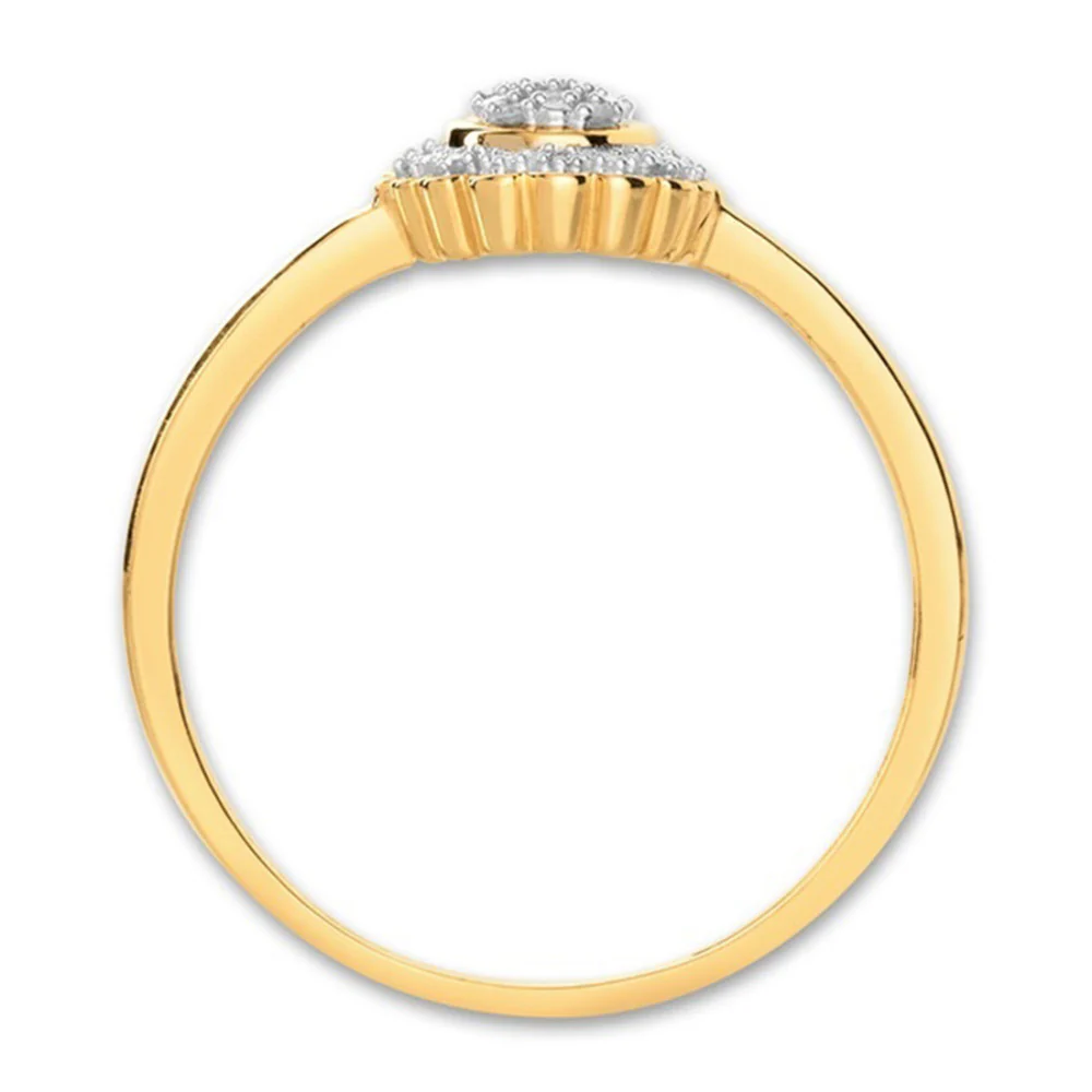 Anello Oro giallo 375/9K Diamante 0.05 ct, 18 pietra, w-si - Image 2