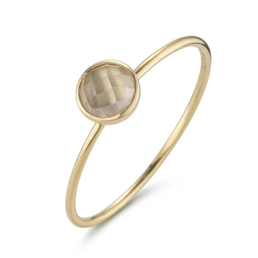 Anello Oro giallo 375/9K Quarzo rosa 4.5 mm