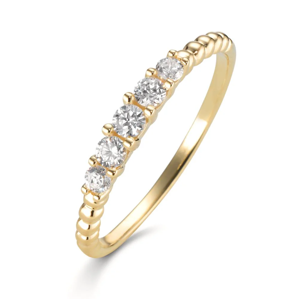 Anello Oro giallo 375/9K Zirconia 5 pietra