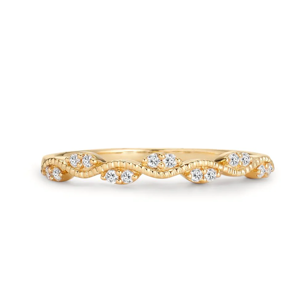 Anello Oro giallo 585/14 kt Diamante 0.08 ct, 14 pietra, w-si - Image 2