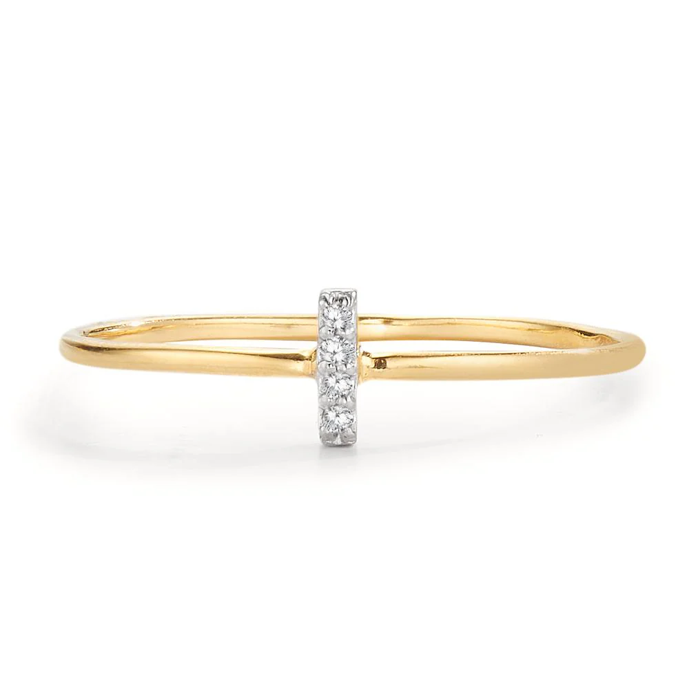 Anello Oro giallo 750/18 carati Diamante 0.033 ct, 4 pietra, w-si - Image 2