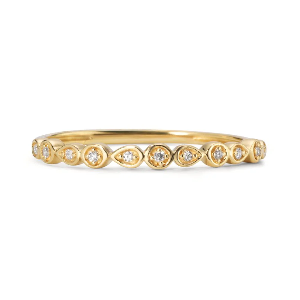 Anello Oro giallo 750/18 carati Diamante 0.035 ct, 11 pietra, w-si - Image 2