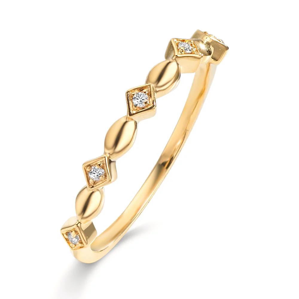 Anello Oro giallo 750/18 carati Diamante 0.04 ct, 5 pietra, w-si