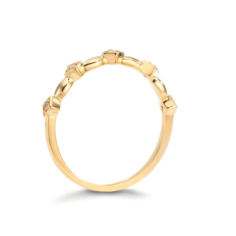 Anello Oro giallo 750/18 carati Diamante 0.04 ct, 5 pietra, w-si - Image 3