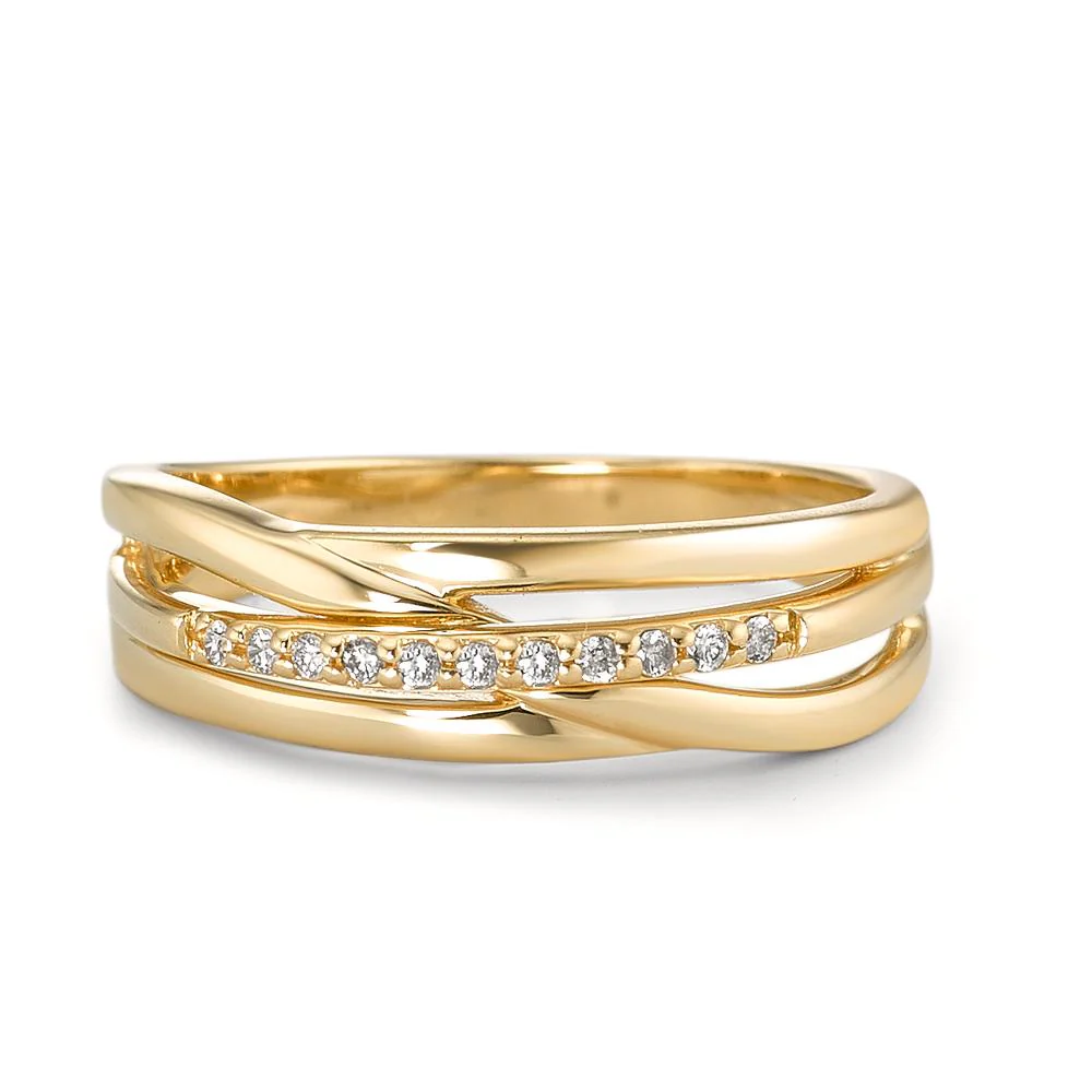 Anello Oro giallo 750/18 carati Diamante 0.06 ct, 11 pietra, w-si - Image 3