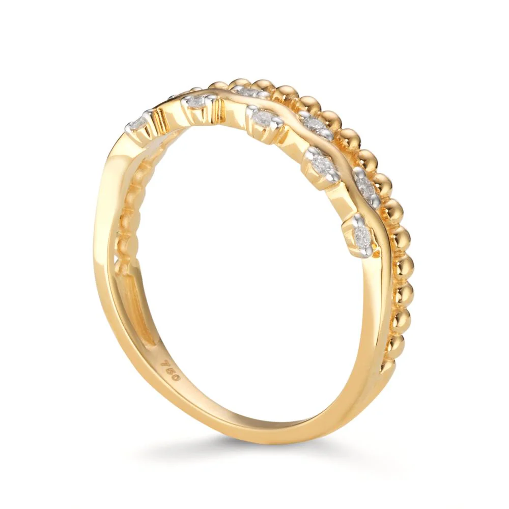 Anello Oro giallo 750/18 carati Diamante 0.07 ct, 10 pietra, w-si - Image 2