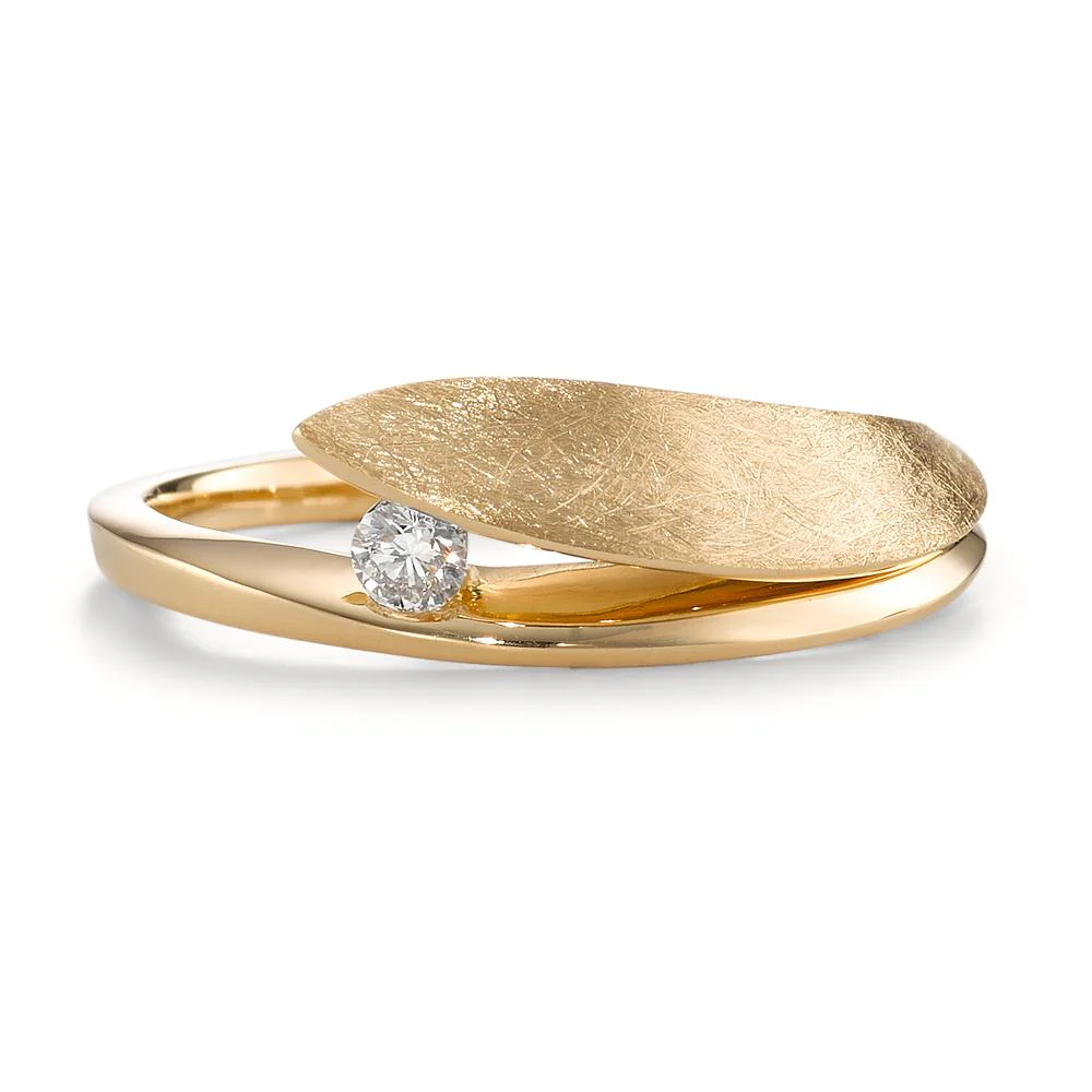 Anello Oro giallo 750/18 carati Diamante 0.07 ct, [Brillant], w-si - Image 2