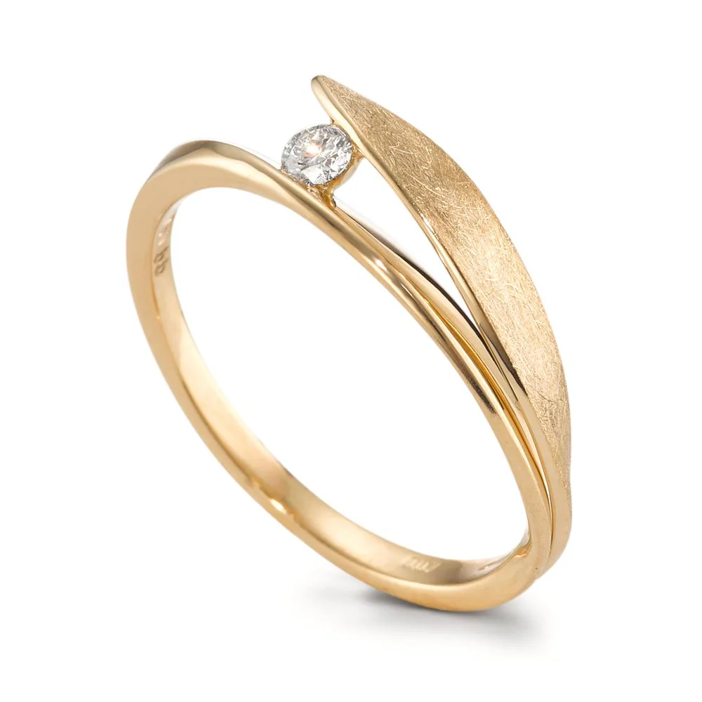 Anello Oro giallo 750/18 carati Diamante 0.07 ct, [Brillant], w-si - Image 3