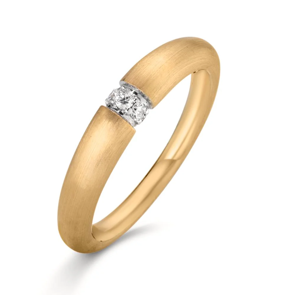 Anello Oro giallo 750/18 carati Diamante 0.08 ct, w-si bicolore