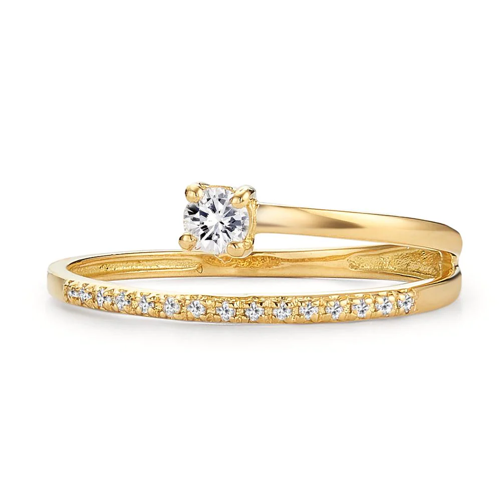 Anello Oro giallo 750/18 carati Diamante 0.18 ct, 16 pietra, w-si - Image 2