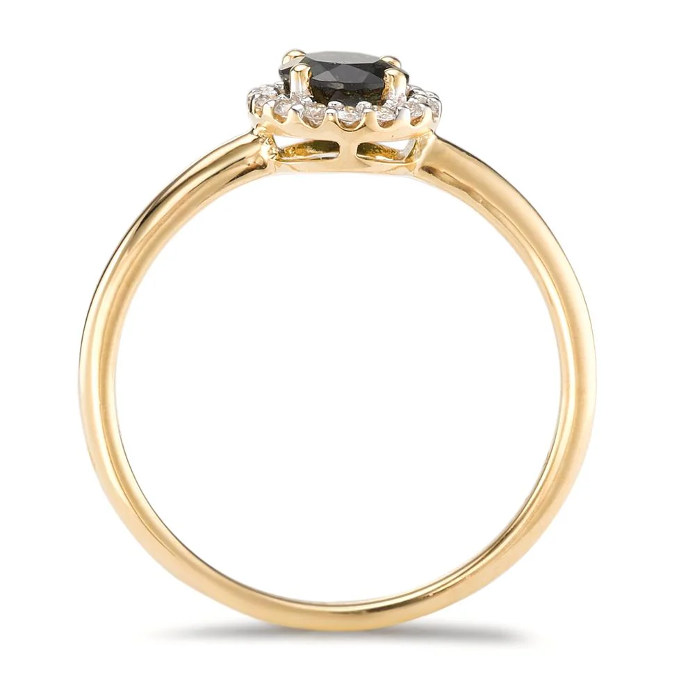 Anello Oro giallo 750/18 carati Tormalina, Diamante 0.11 ct, 16 pietra, [Brillant], w-si - Image 3
