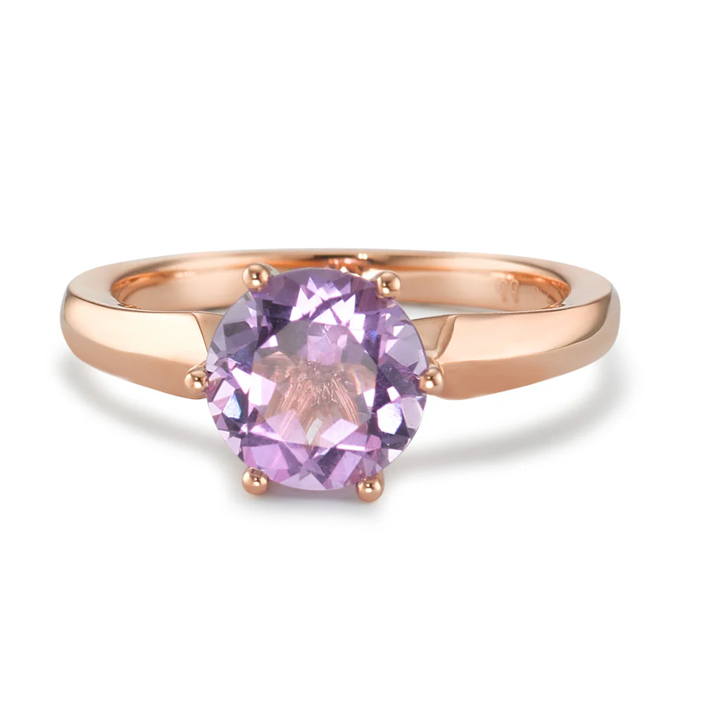 Anello Oro rosso 750/18 carati Ametista Ø8 mm - Image 3