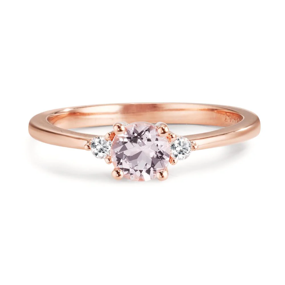 Anello Oro rosso 750/18 carati Morganite rosa, Diamante 0.065 ct, 2 pietra, w-si - Image 2