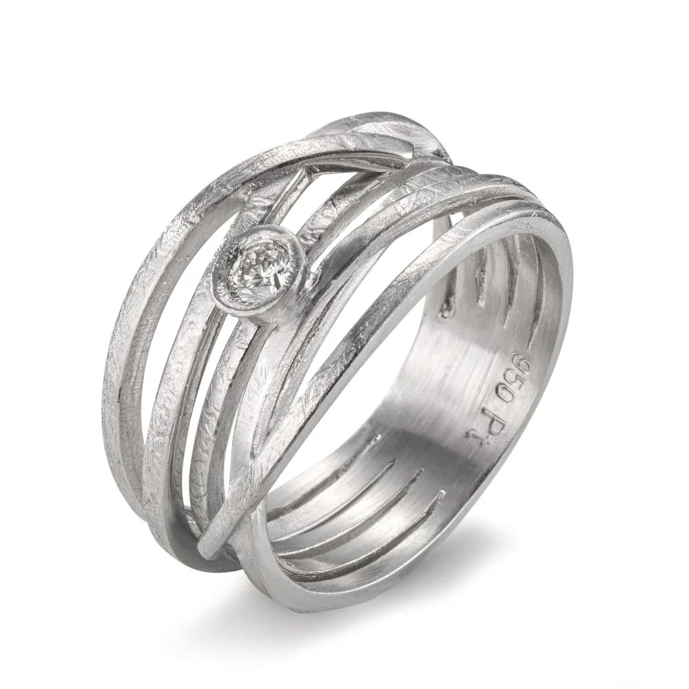 Anello Platino 950 Diamante 0.10 ct, w-si