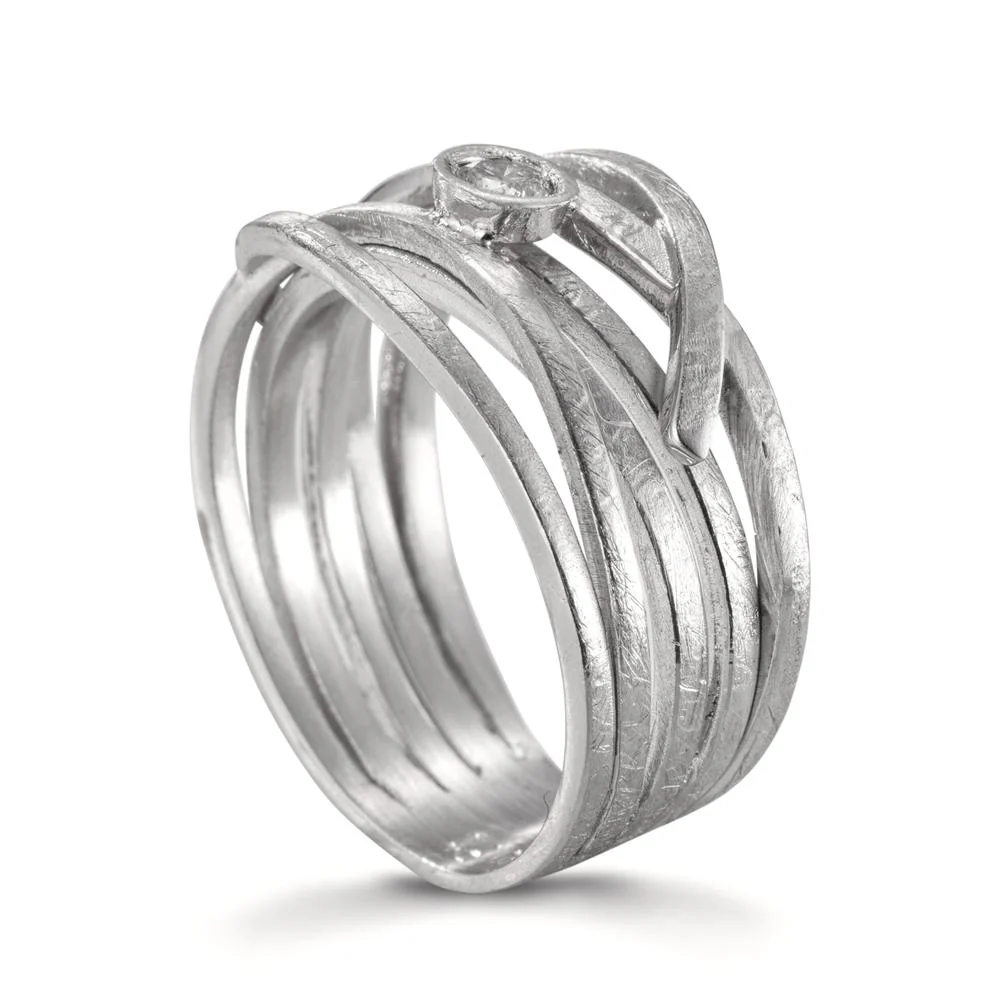 Anello Platino 950 Diamante 0.10 ct, w-si - Image 2