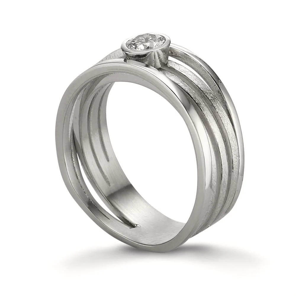 Anello Platino 950 Diamante 0.25 ct, w-si - Image 2