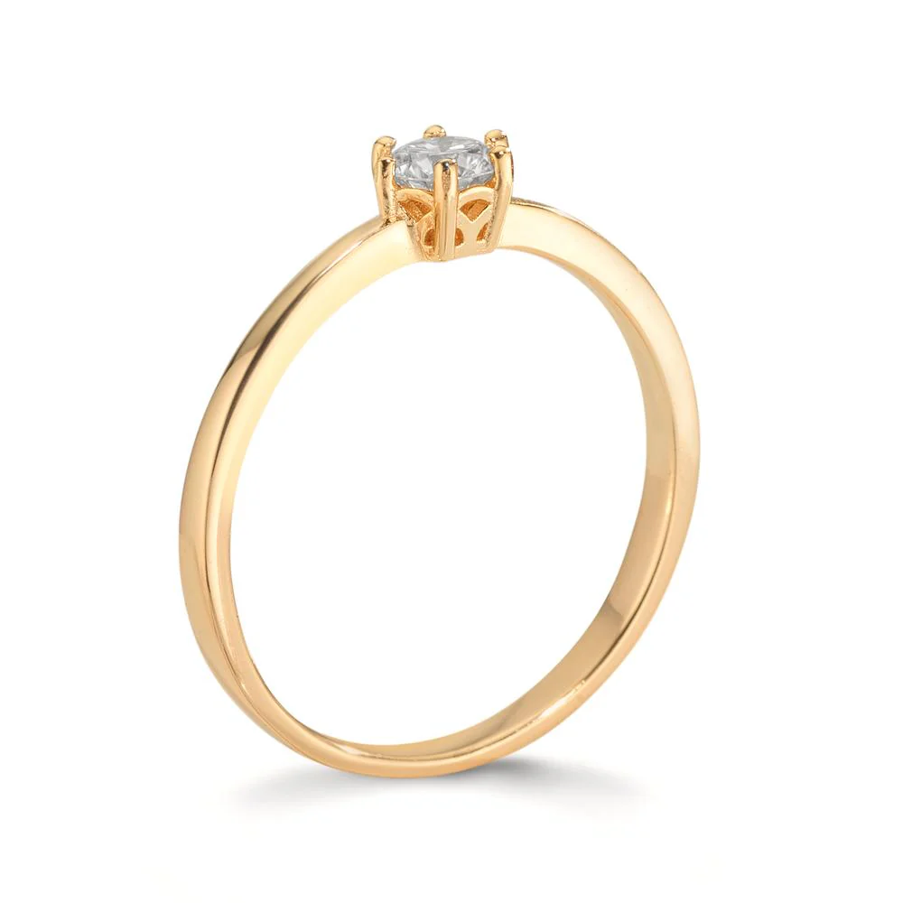 Anello solitario Argento Moissanite 0.40 ct, [Brillant], 4.5 mm giallo dorato - Image 2