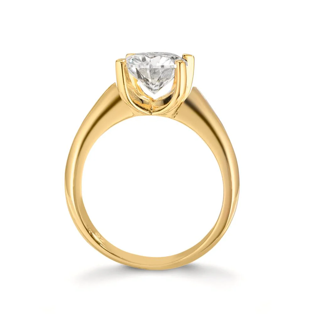 Anello solitario Argento Moissanite bianco, 1.50 ct, [Brillant], GRA, 7.5 mm giallo dorato - Image 2