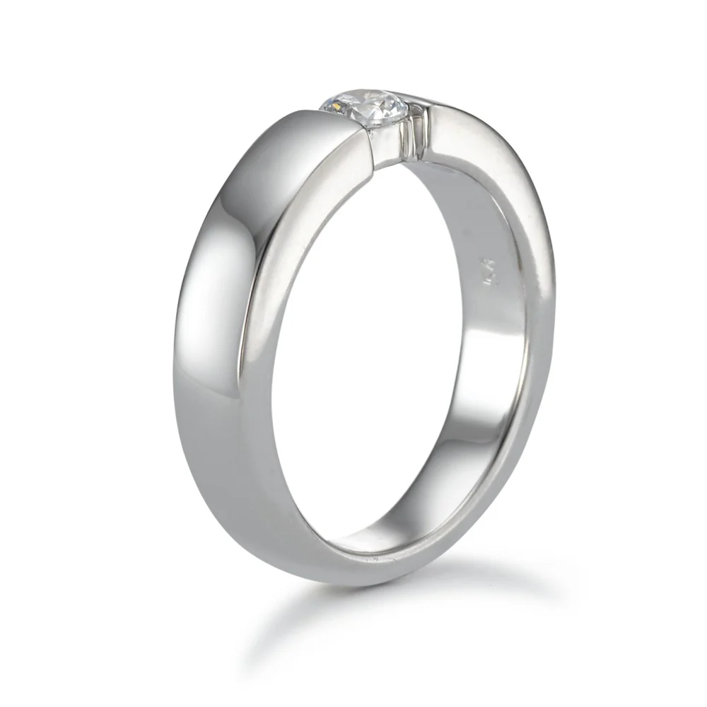 Anello solitario Argento Zirconia rodiato - Image 2
