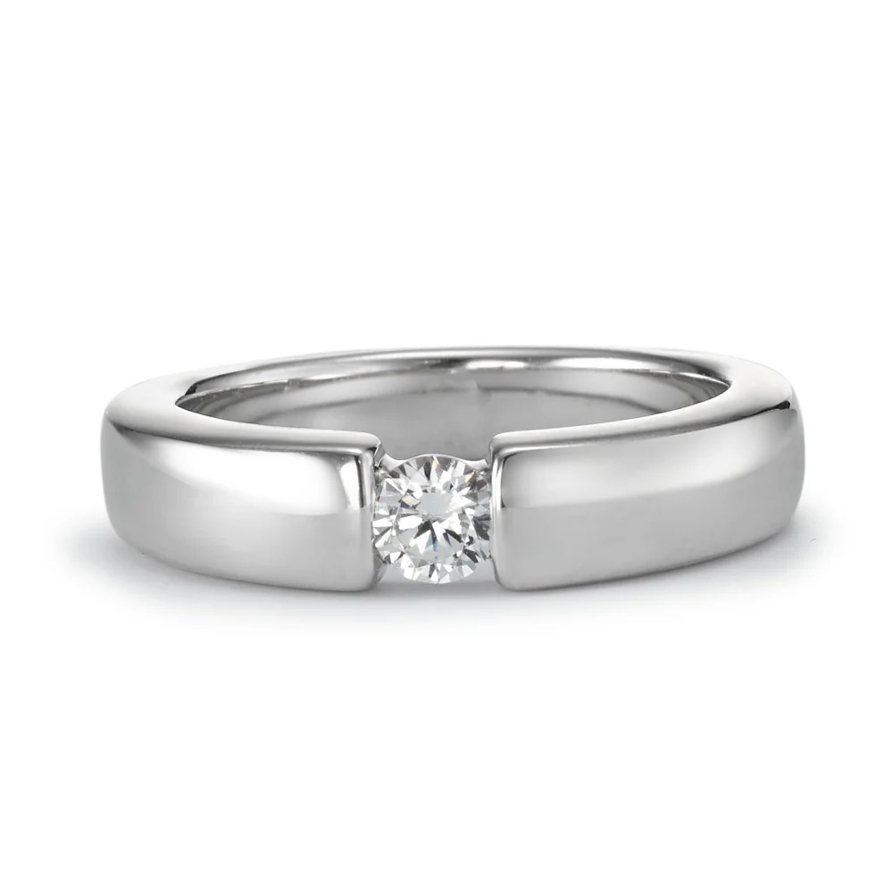 Anello solitario Argento Zirconia rodiato - Image 3