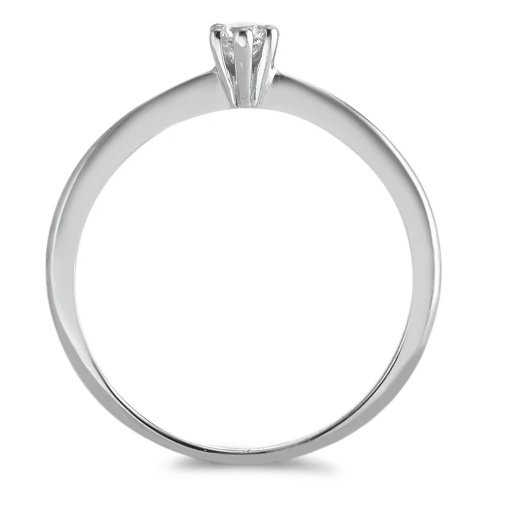 Anello solitario Argento Zirconia rodiato - Image 2