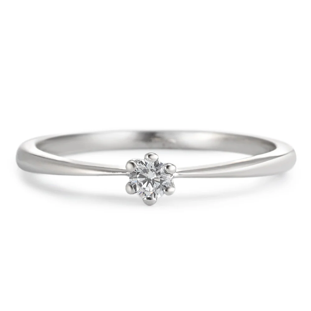 Anello solitario Argento Zirconia rodiato - Image 3