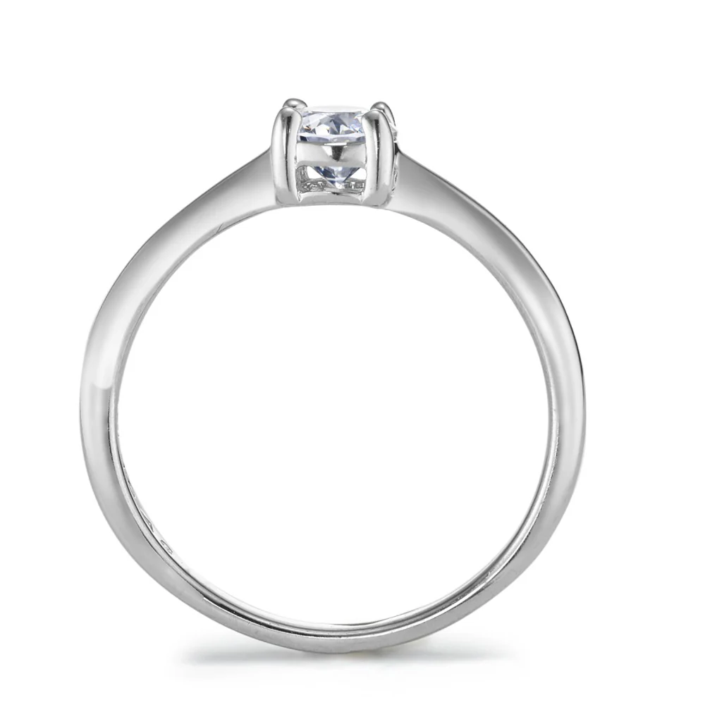 Anello solitario Argento Zirconia rodiato Ø4.5 mm - Image 2