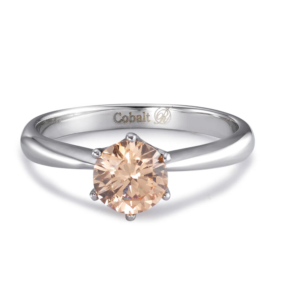 Anello solitario Cobalto Zirconia Champagne - Image 3