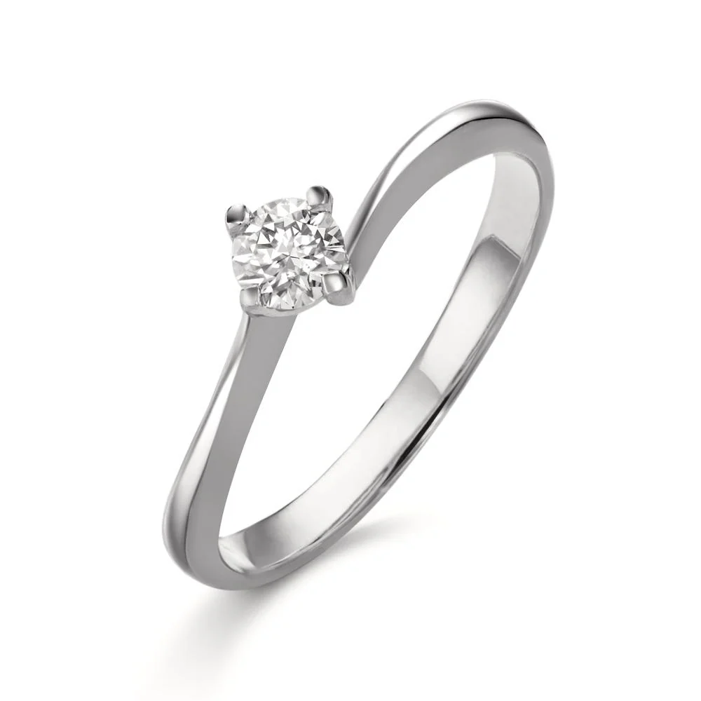 Anello solitario Oro bianco 375/9K Moissanite 0.15 ct